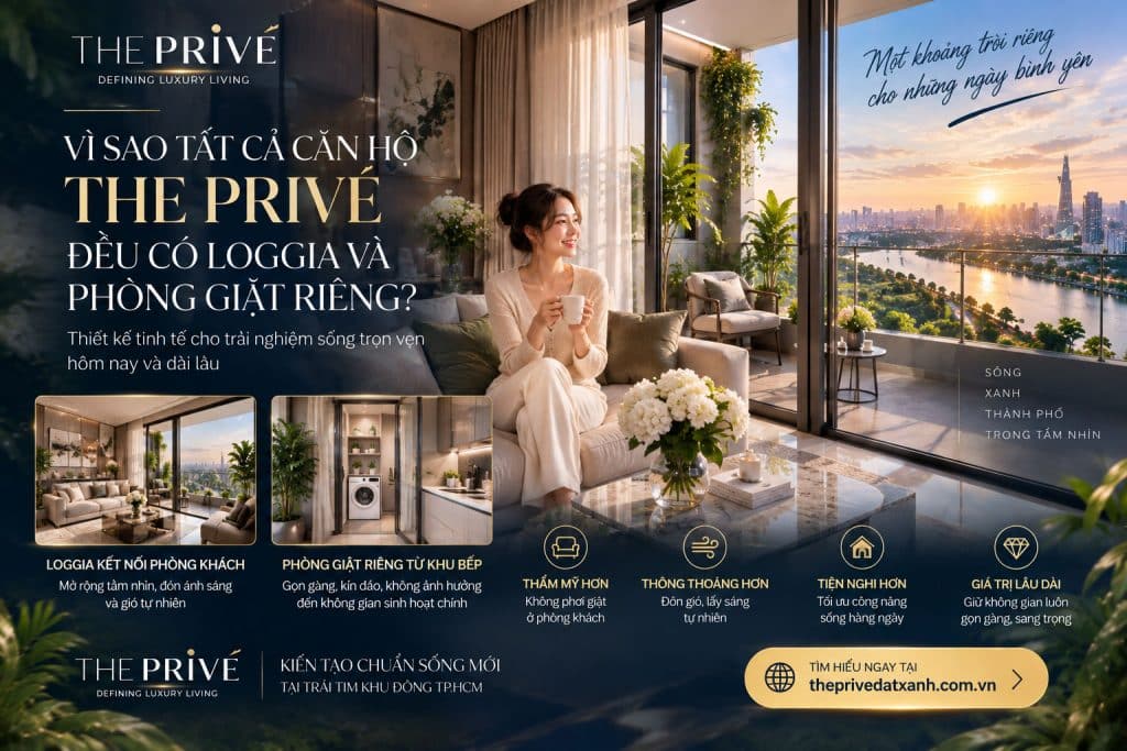 Vì Sao Tất Cả Căn Hộ The Privé Đều Có Loggia Và Phòng Giặt Riêng?
