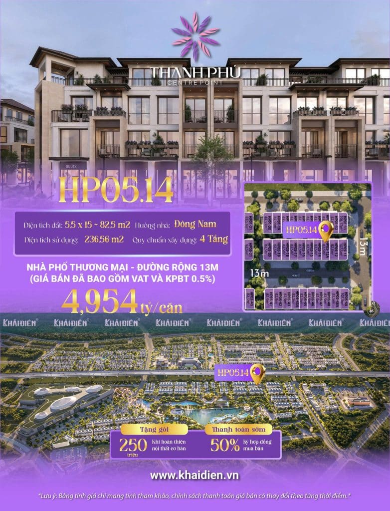 Bảng giá Thanh Phú Centre Point mới nhất