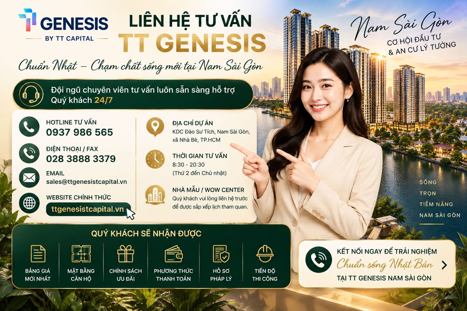 Thông tin liên hệ chính thức dự án TT Genesis Đào Sư Tích