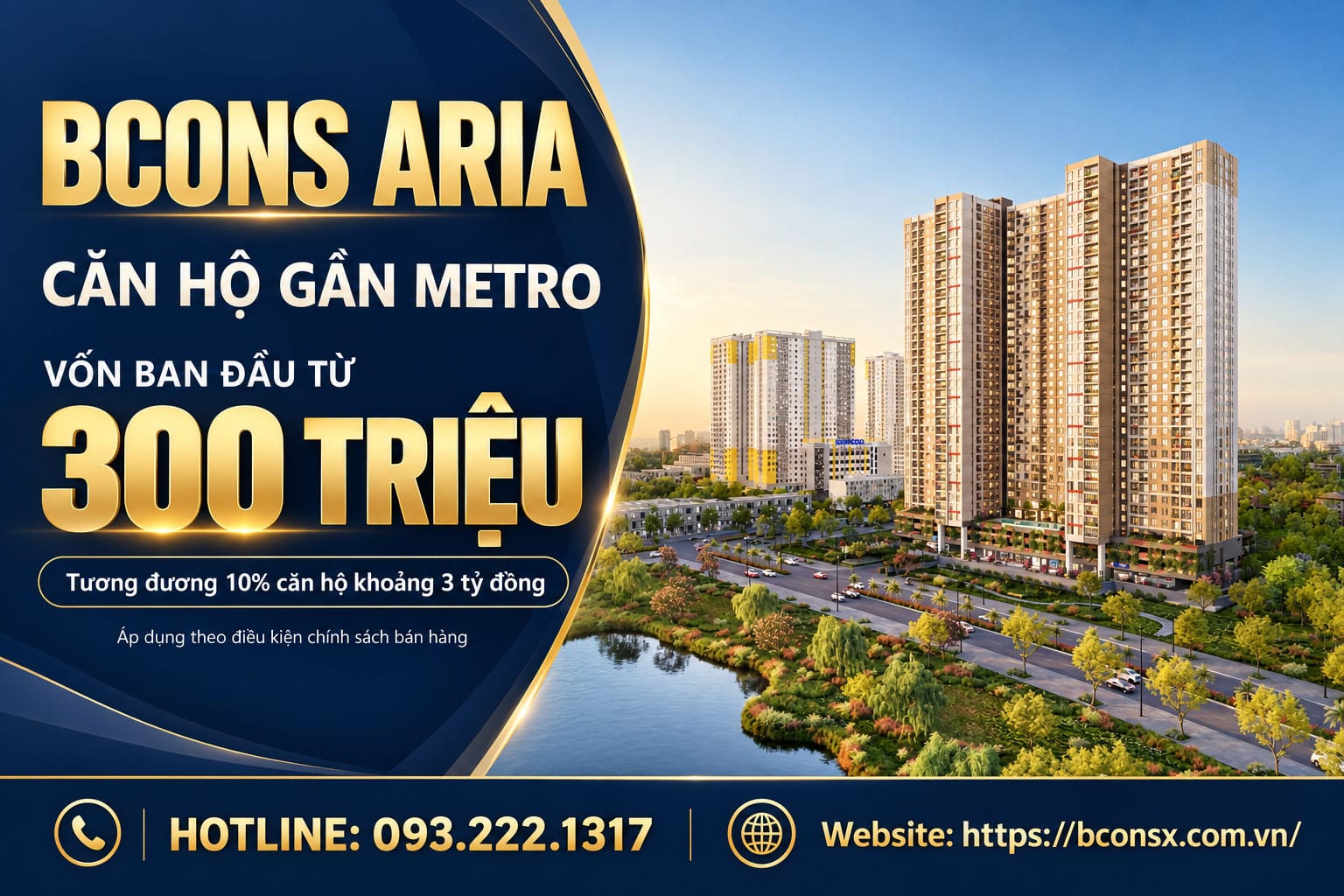 Sở hữu Bcons Aria ngay Metro với tài chính từ 300 triệu đồng
