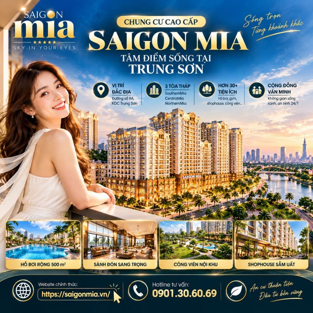 Dự án căn hộ cao cấp Sài Gòn Mia khu dân cư Trung Sơn